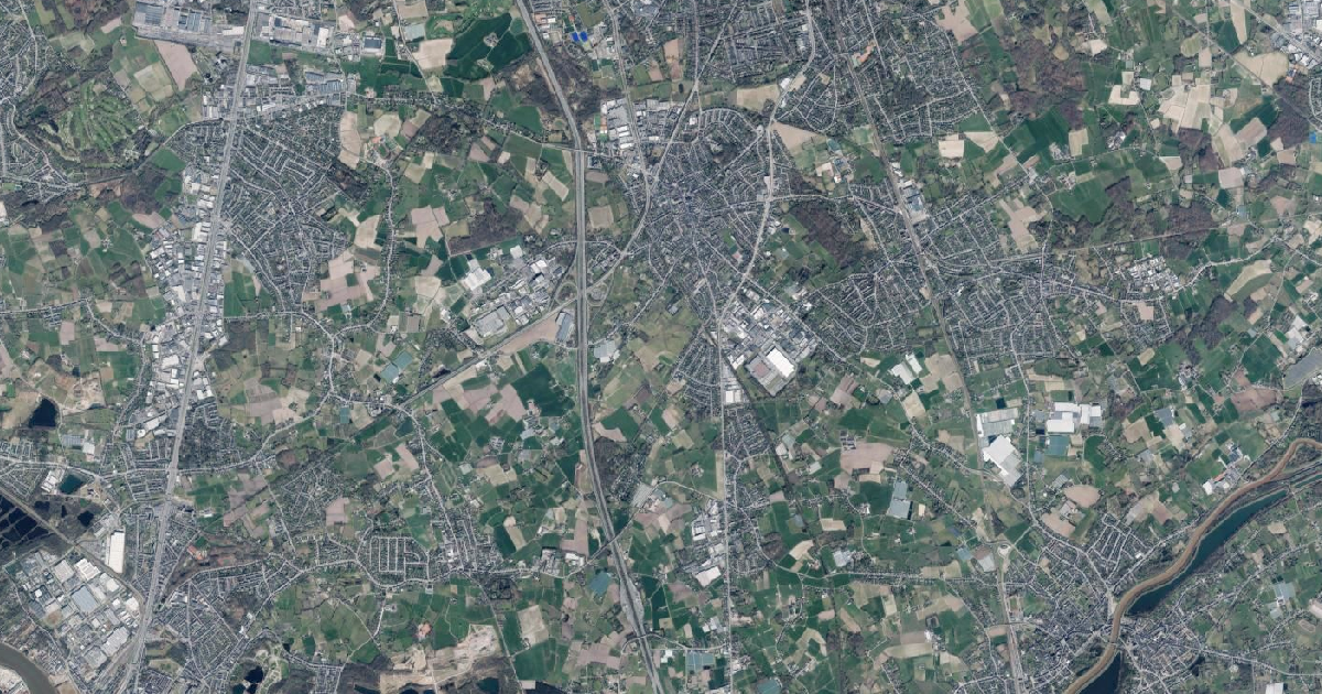 Luchtfoto van Kontich met de gemeentegrens