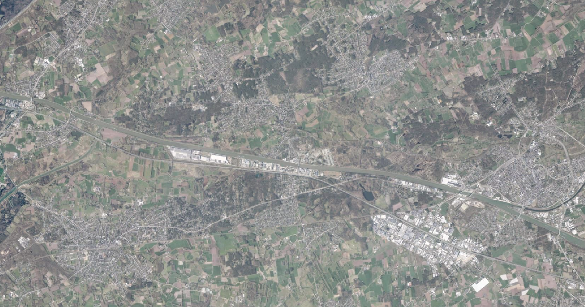 Luchtfoto van Grobbendonk met de gemeentegrens