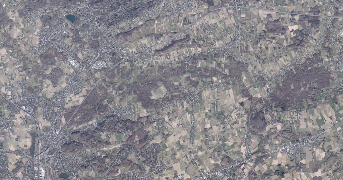Luchtfoto van Holsbeek met de gemeentegrens