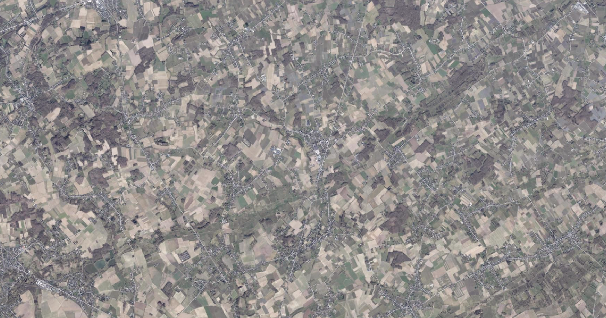 Luchtfoto van Glabbeek met de gemeentegrens