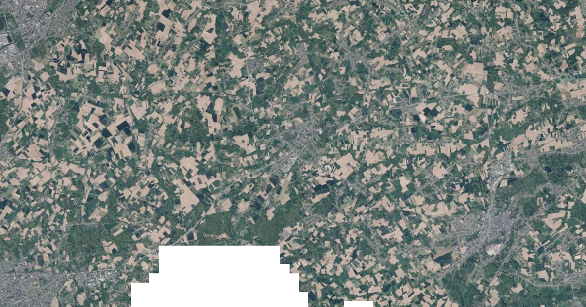 Luchtfoto van Brakel met de gemeentegrens